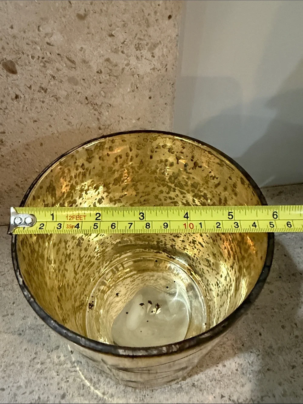 West Elm Elegant Gold Mercury Glass Candle Holder